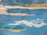 Regard dans le lointain (80x 60 cm) . marqueterie contemporaine . VENDU