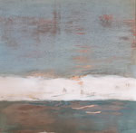 bord de mer (45 x 45 cm) . Art contemporain , marqueterie . 
