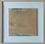 Vol de goéland (25 x 25 cm) ; encadrement 40 x 40. marqueterie contemporaine , 395€