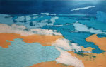 Le littoral (80x 50 cm) . marqueterie contemporaine , 1100€