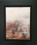 Les violons (26 x 32 cm) . encadrement (38 x 32) ; marqueterie contemporaine , 300€
