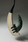 #D1 : HEI MATAU 101mm / Whale Bone + Jade(green stone)/ AVAILABLE