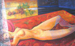 Zur blauen Stunde, 130 x 80 cm, Acryl auf Leinwand
