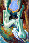   Voyer, 50 x 70 cm, Acryl, Pastell auf Papier