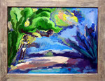  Bananensammler, 100 x 75, Acryl auf Fotokarton, Unikat-Holzrahmen 