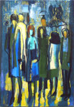 Sommerregen, 70 x 100 cm, Acryl auf Leinwand