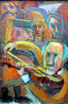 Geigenspieler, 40 x 60 cm, Öl auf Leinwand, auf Sperrholz