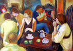Im Cafe, 70 cm x 50, Öl auf Leinwand / verkauft /