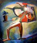 Balance, 70 x 80 cm, Öl auf Leinwand