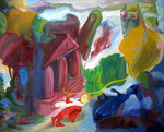 Wochin zieht die Kindheit, 130 x 105 cm, Ol, Acryl auf Leinwand