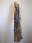 Erosive 15 - bois, acier, cuivre - 148x28 cm