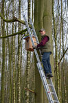 schon hängt der Kasten - Bernd hat alles im Griff. Foto: Josef Taphorn