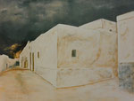 "Rue andalouse". 1996. Huile sur toile. 0,41 x 0,33.