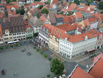 Blick vom Turm der Wenzelskirche auf den Marktplatz