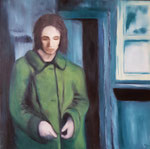 "Frau im grünen Mantel"  Öl auf Leinwand  90x90  2021 #21005