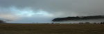 Landschaft bei Hønefoss im Morgennebel