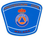 Pegatina de la agrupación de voluntarios de Protección Civil del Ayuntamiento de Málaga