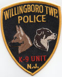 Parche de brazo de la Unidad Canina (K-9) de la Policía de Willingboro.