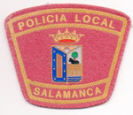 Parche de pecho de la Policía Local de Salamanca. Tiene un error y el escudo está invertido.
