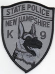 Parche de la brazo de las Unidades caninas (K-9) de la Policía Estatal de Nuevo Hampshire.