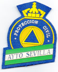 Parche de pecho de los voluntarios de la Agrupación de Protección Civil de Sevilla