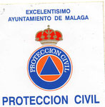 Pegatina de la agrupación de voluntarios de Protección Civil del Ayuntamiento de Málaga