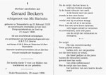 Rouwprentje van Gerard Beckers uit de Aardstraat.