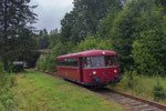 Einfahrt des 3. Bergstadtexpress in Form des VT 796 325-0 in den Haltepunkt Zellwald aus Richtung Nossen kommend, 24. Juni 2018. Foto: Johannes Mühle