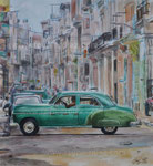 Havana ride, 2014. Aquarell auf Papier, 61 x 42 cm