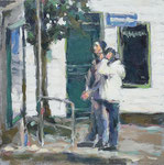 Tagesbilder, Dailypainting, Ölmalerei, Kunst für Sammler, Vor dem Hinweisschild Cecily Park 