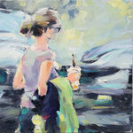 Tagesbilder, Dailypainting, Ölmalerei, Kunst für Sammler, Sommerliche Luft, Traumstraße entlang, Cecily Park