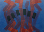 o.T., 2021 - IV, Acryl auf Jute, 75 x 100 cm