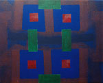 o.T., 2019 - X, Acryl auf Jute, 80 x 100 cm