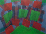 o.T., 2021 - XIX, Acryl auf Jute, 75 x 100 cm