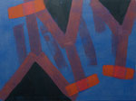 o.T., 2021 - V, Acryl auf Jute, 75 x 100 cm