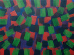 o.T., 2021 - X, Acryl auf Jute, 75 x 100 cm