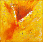 * Herzöffnung (20 x 20 x 4 cm) auf Leinwand mit Marmormehl, Tusche, Acryl, CHF 52.--