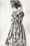 Trachtenfrau, 27x49cm, Lithographie, SFr. 120.-