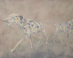 「each way」アクリル絵具　パネル　綿布　53×65cm　2014年