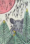 「こよみ　1月」　（12点組）　木版・手彩色　23×16㎝　2013年