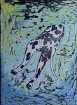 「roaming」（3点組）　 木版・手彩色　21×15㎝　2013年