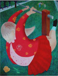 「春の詩」　キャンバス、アクリル絵具、117cm×91cm、2001年、第39回 田川美術展入選