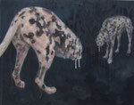 「roaming」パネル、綿布、アクリル絵具、53×65cm、2012年