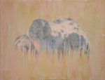 「misty」アクリル絵具　パネル　綿布　32×41cm　2014年