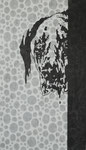 「peep」木版画　和紙　黒画用紙　50×90㎝　2021年
