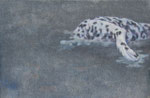 「roaming」パネル、綿布、アクリル絵具、16×24cm、2012年