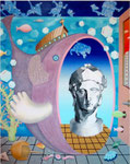 「my room」　キャンバス、アクリル絵具、砂、162cm×130cm、2001年