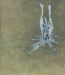 「roaming」パネル、綿布、アクリル絵具、約20×20cm、2012年、個人蔵