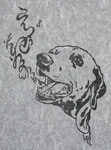 「言葉にならない」木版画　和紙　黒画用紙　54×69㎝　2021年