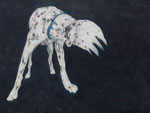 「roaming」パネル、綿布、アクリル絵具、61×73cm、2012年